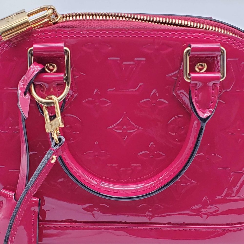 100% Authentic Louis Vuitton Alma BB Vernis Fuchsia Crossbody Bag - Picture 12 of 16